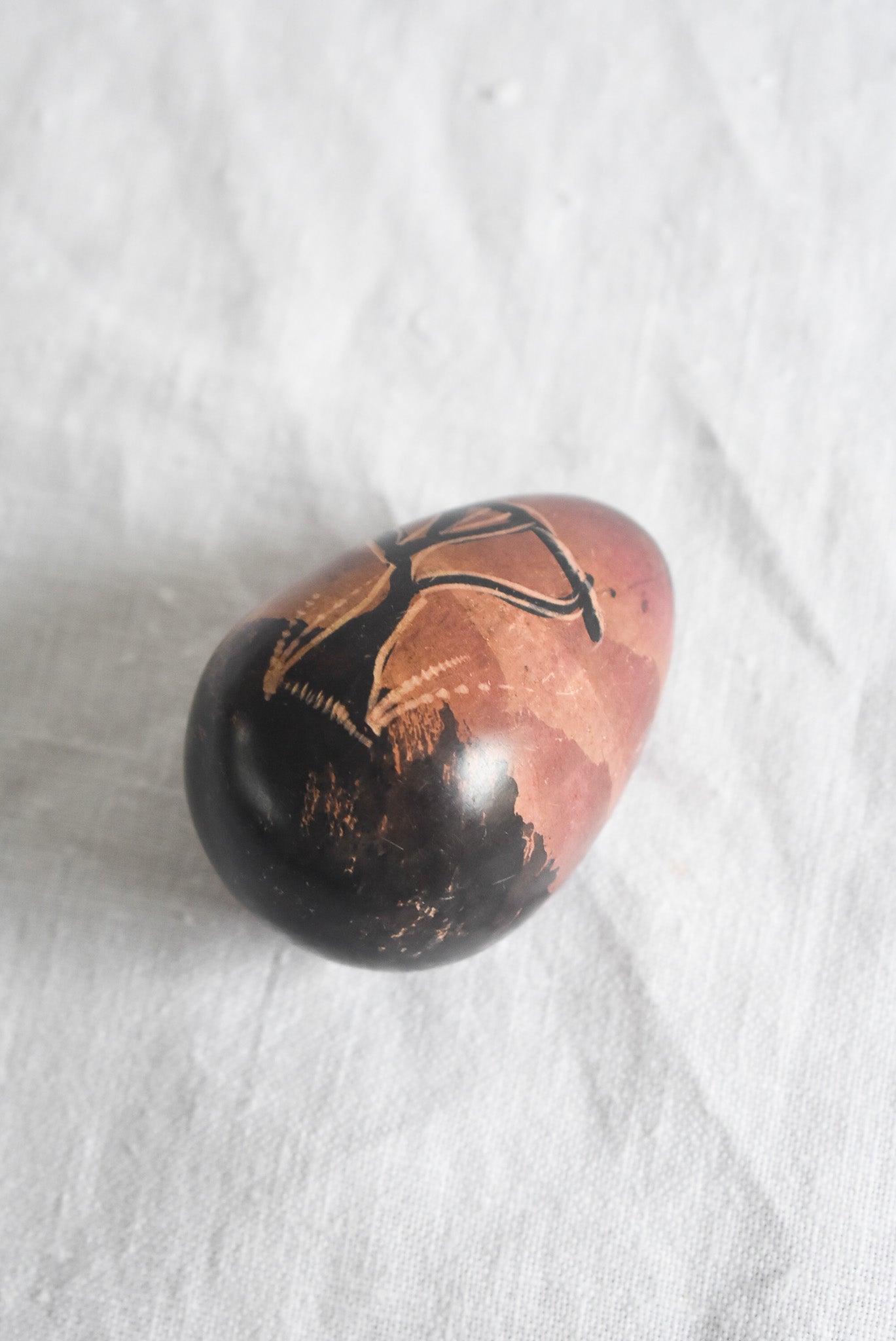 Safari hand carved stone egg