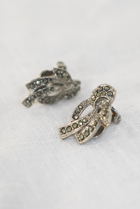 Vintage marcasite clip-on earrings