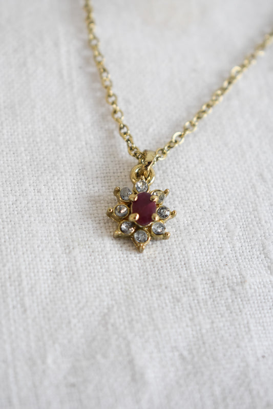 Faux ruby necklace