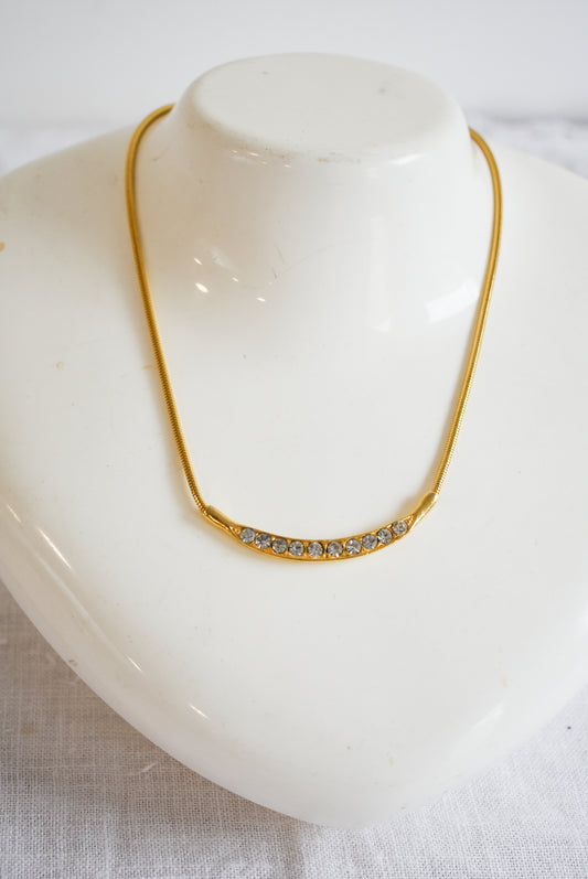 Retro golden snake chain choker