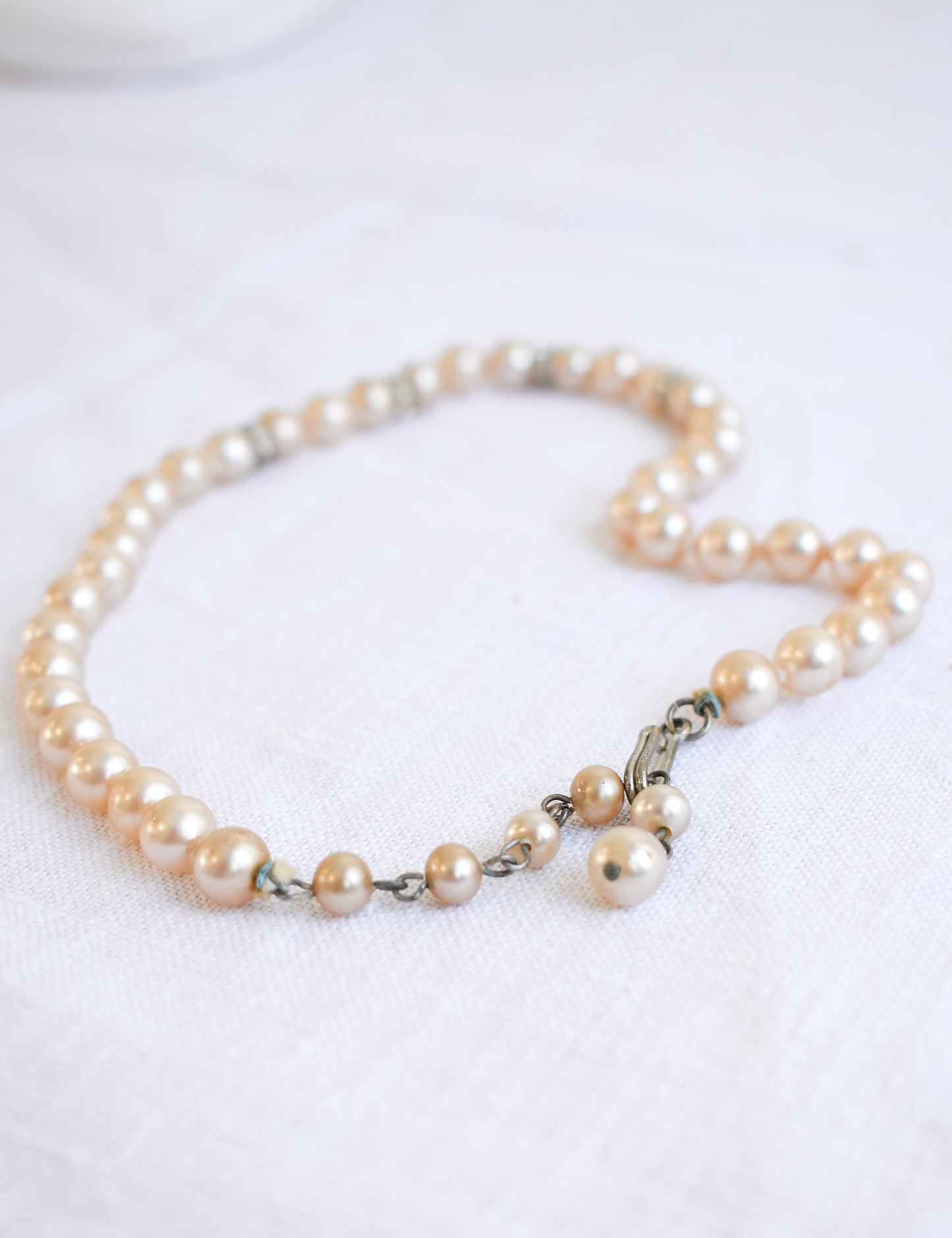 Vintage faux pearl choker with sparkly charms