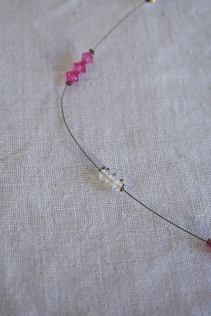 Pretty in pink wire necklace