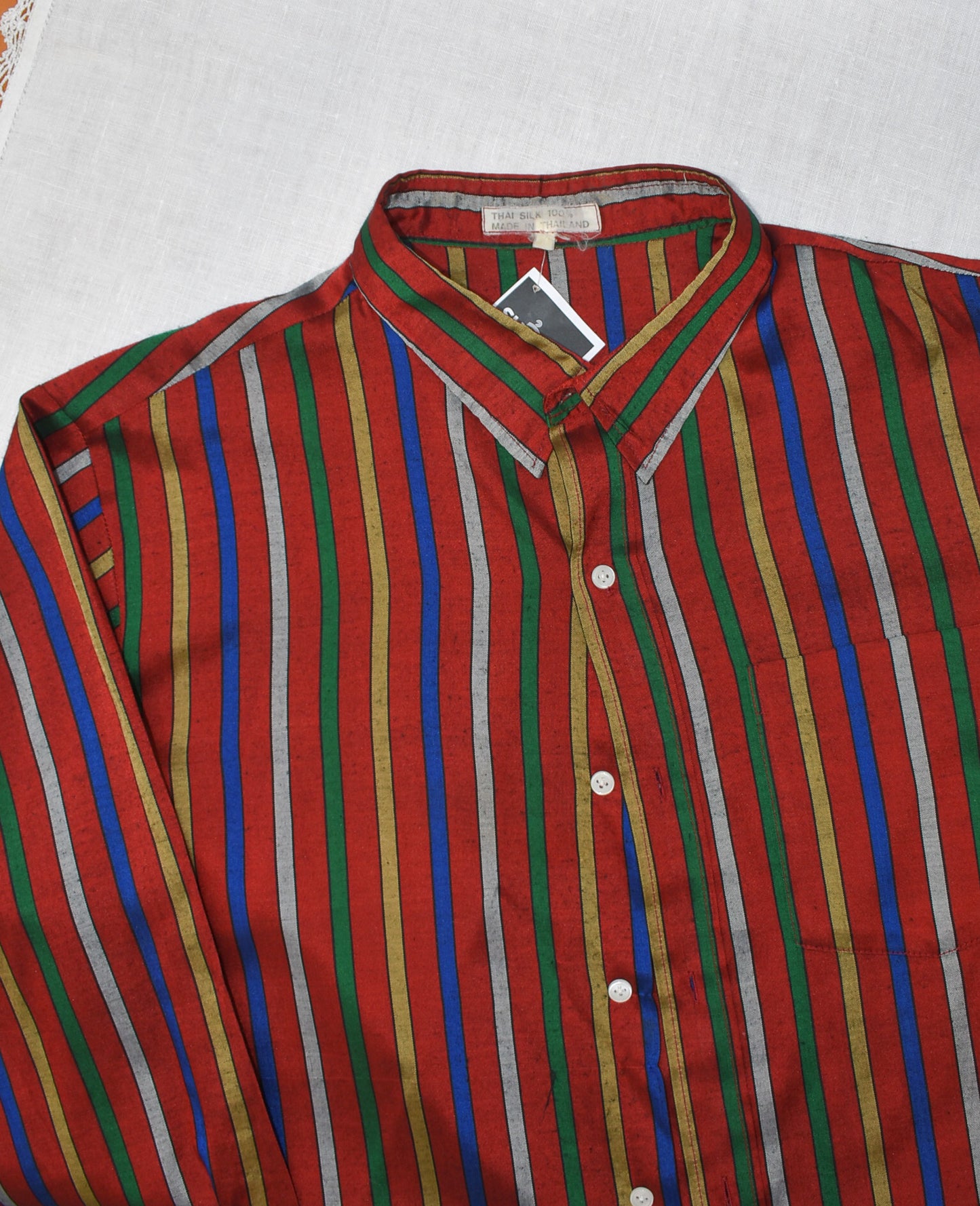 Thai silk striped shirt, L