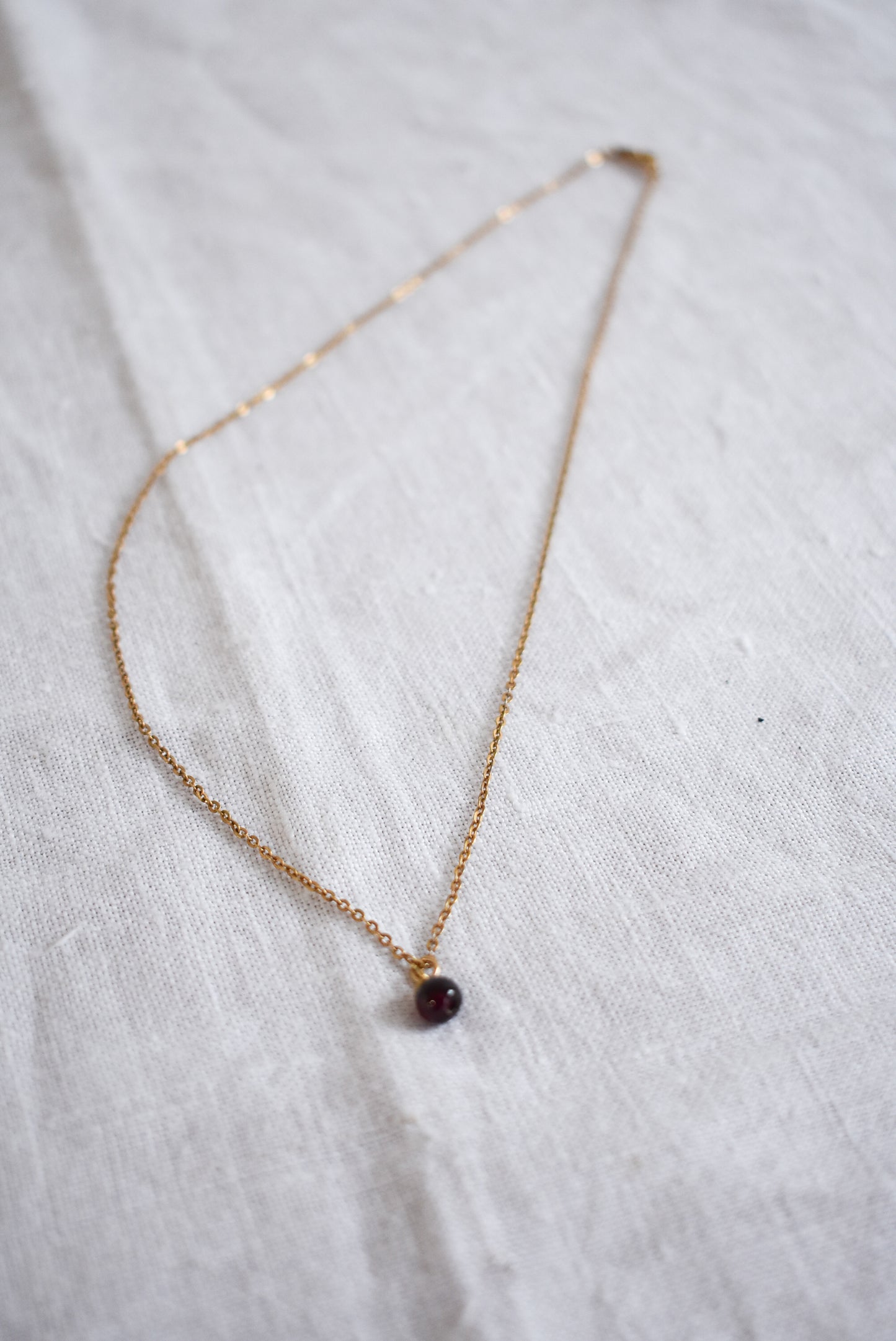 Dainty burgundy bead necklace