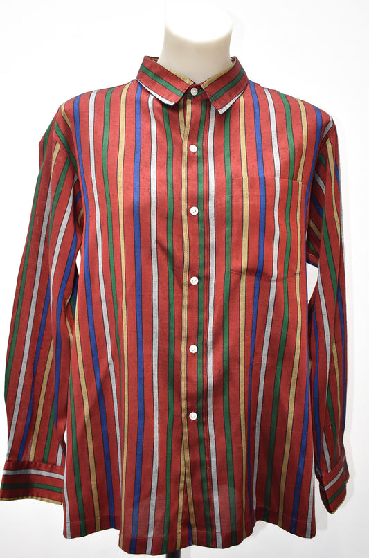 Thai silk striped shirt, L