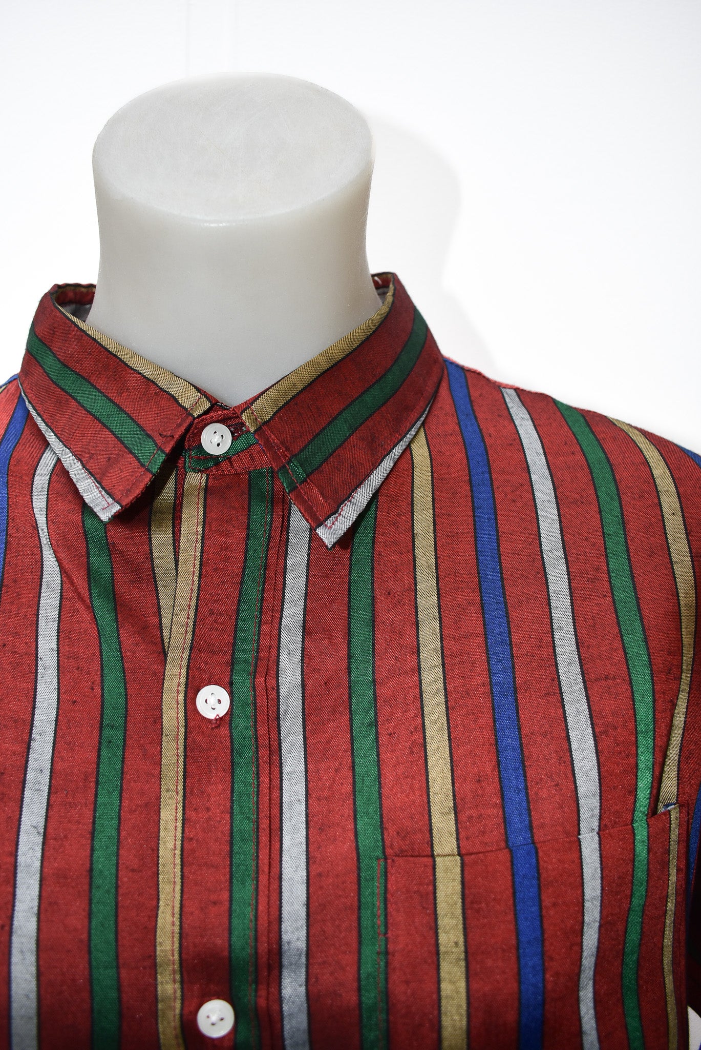 Thai silk striped shirt, L