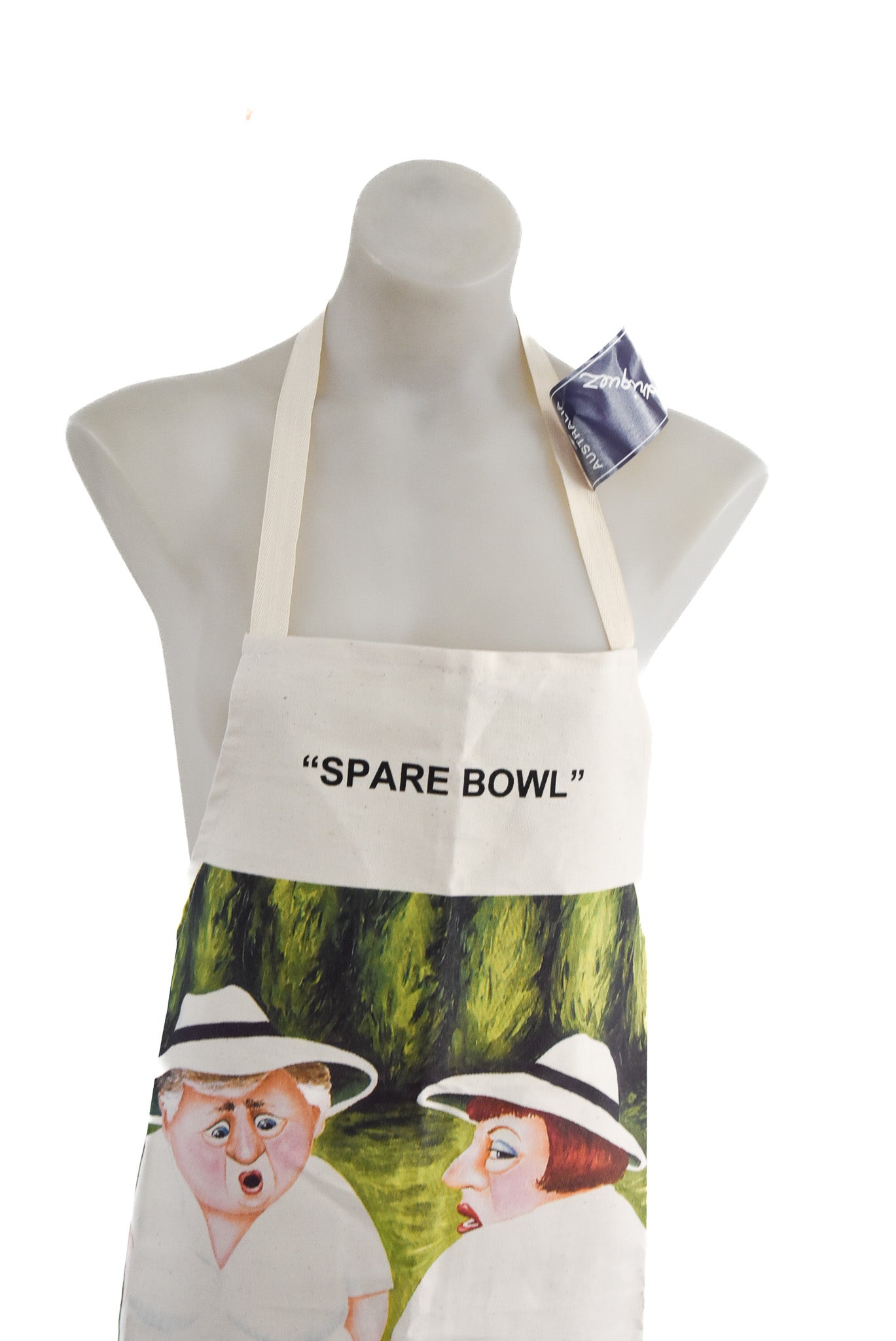 Hilarious lawn bowls apron, new with tags