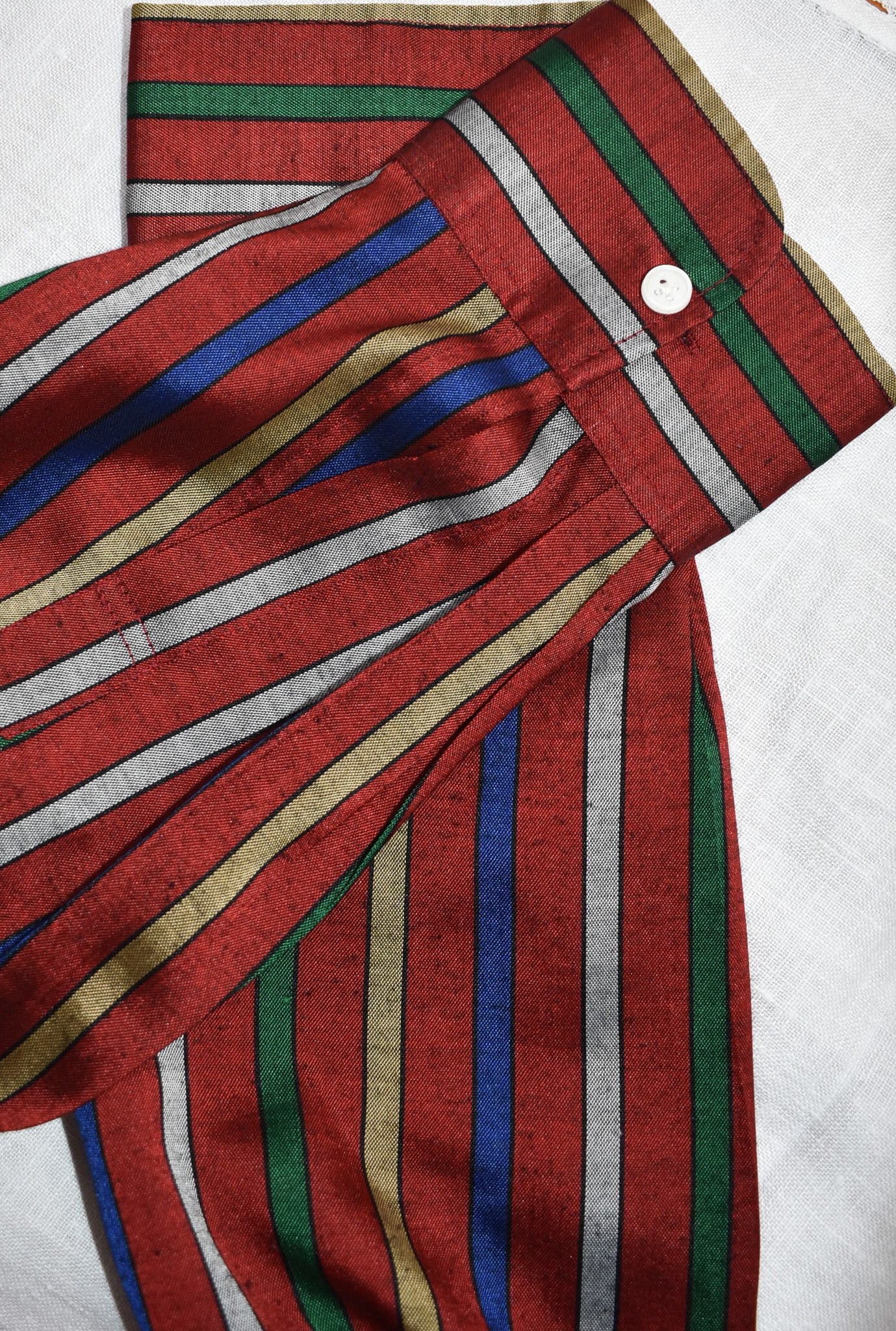 Thai silk striped shirt, L