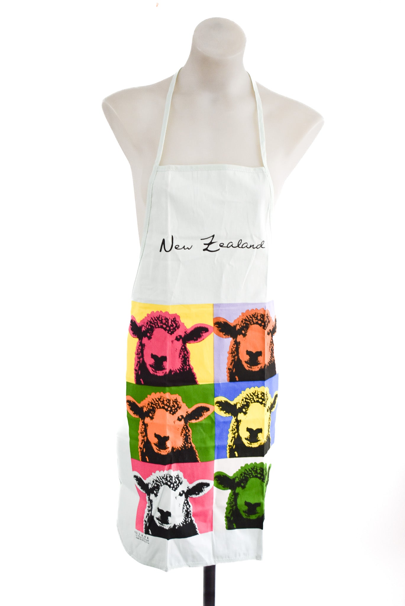 Colourful Derek of New Zealand sheep apron