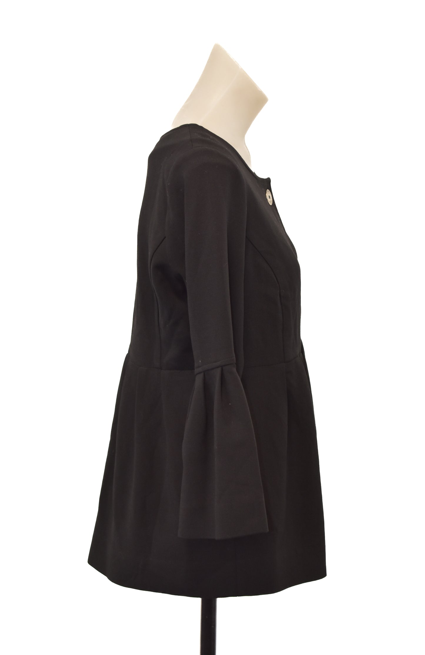 Jane Daniels black long-sleeved button down peplum blouse, 8