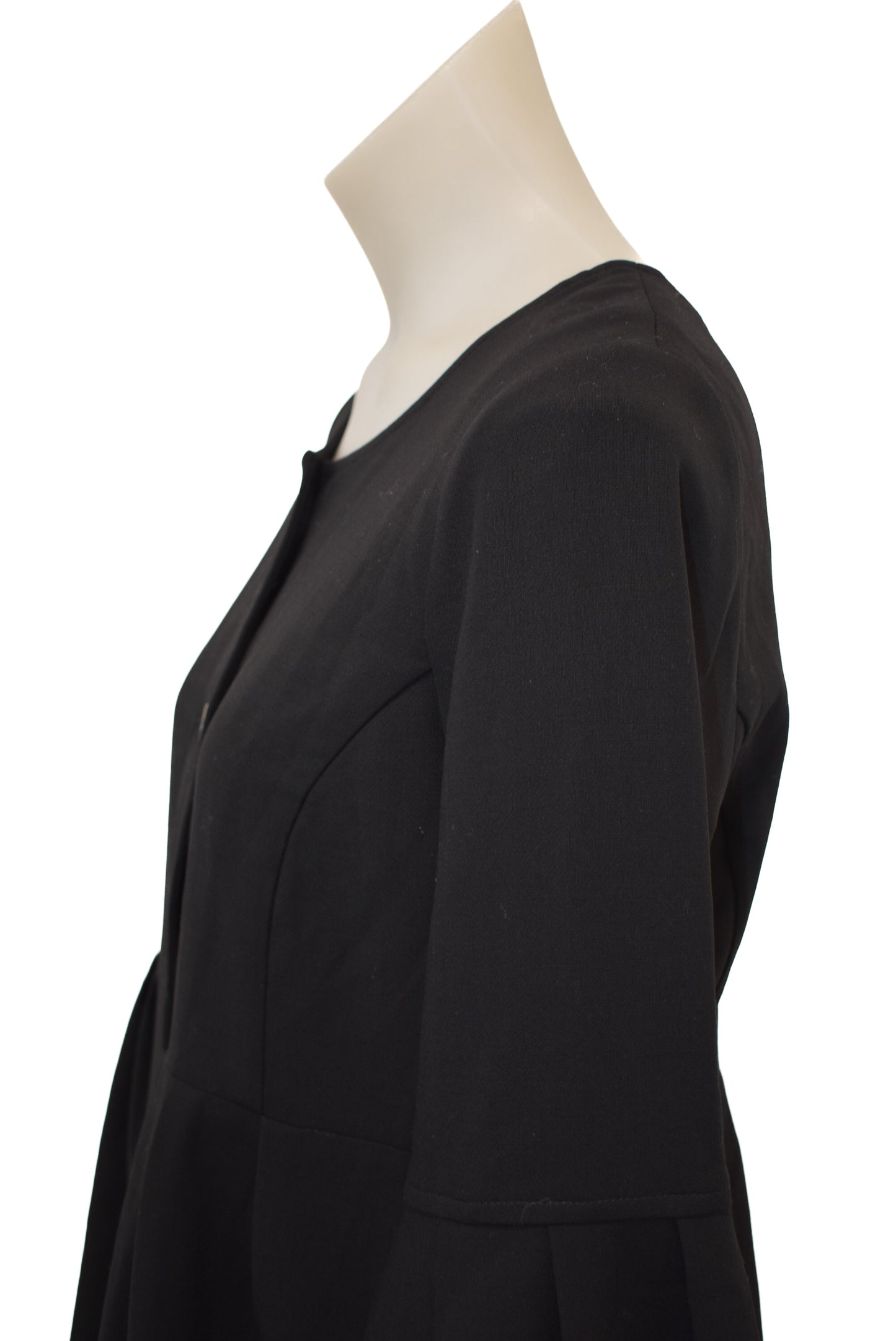 Jane Daniels black long-sleeved button down peplum blouse, 8