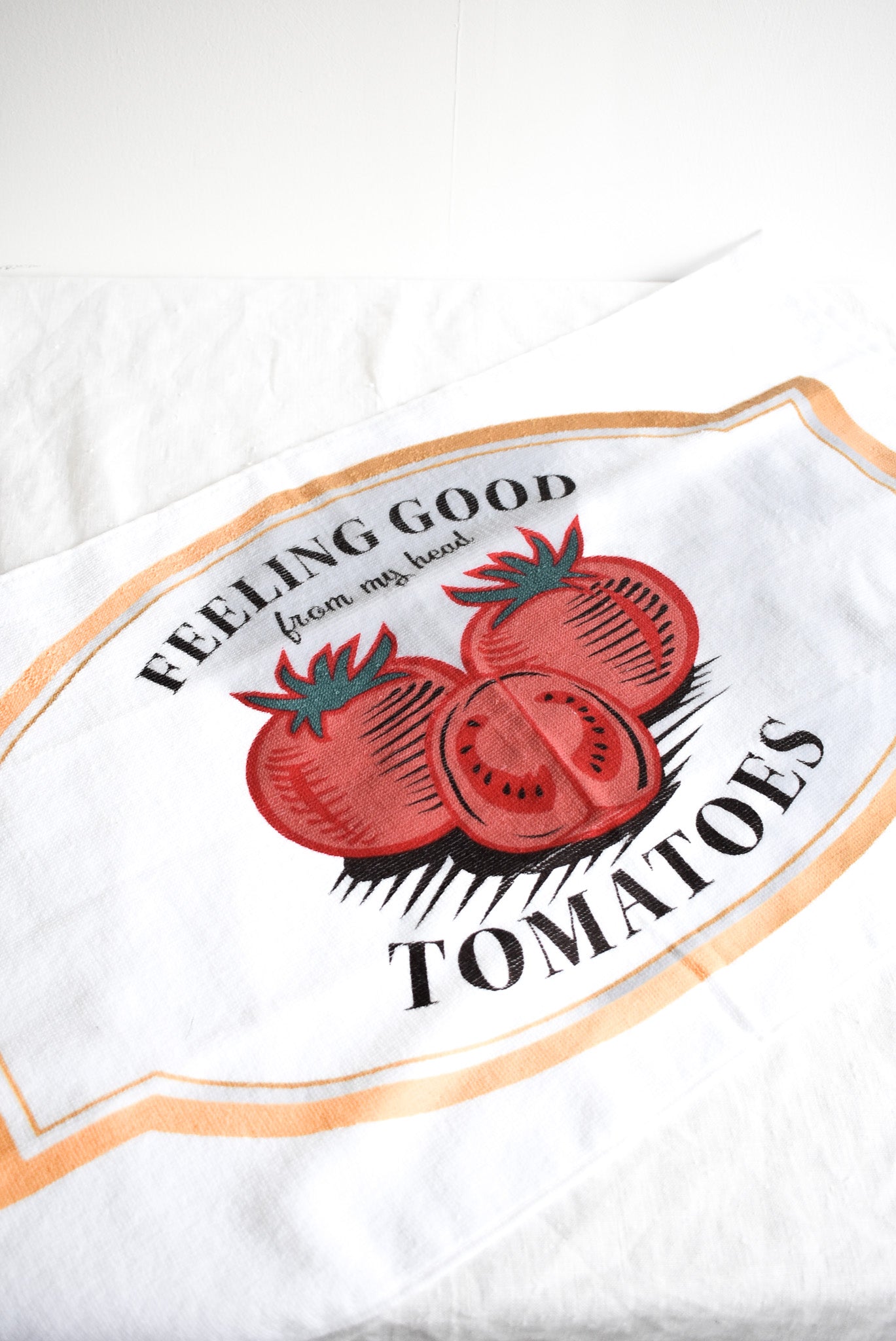 Funny tomato tea towel