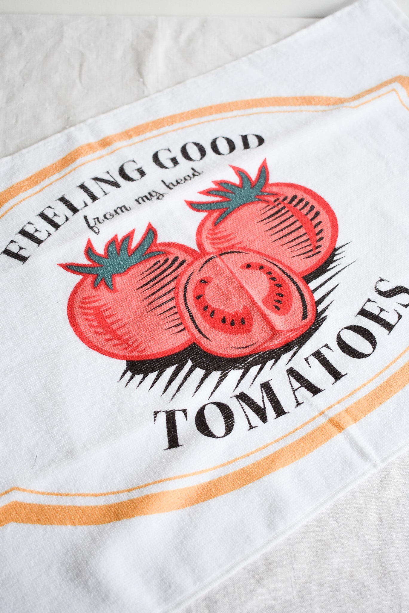 Funny tomato tea towel