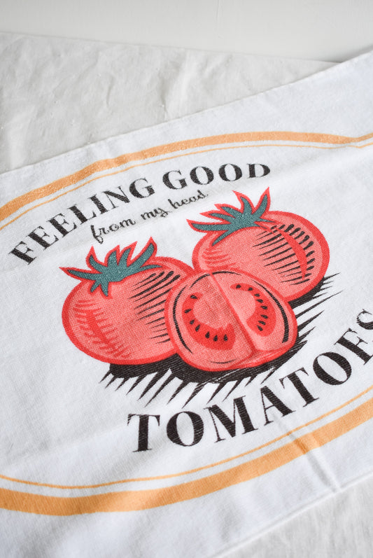 Funny tomato tea towel