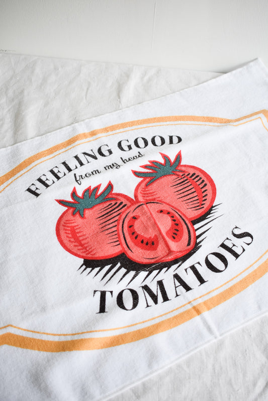 Funny tomato tea towel