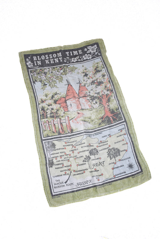 Blossom time in Kent tea towel