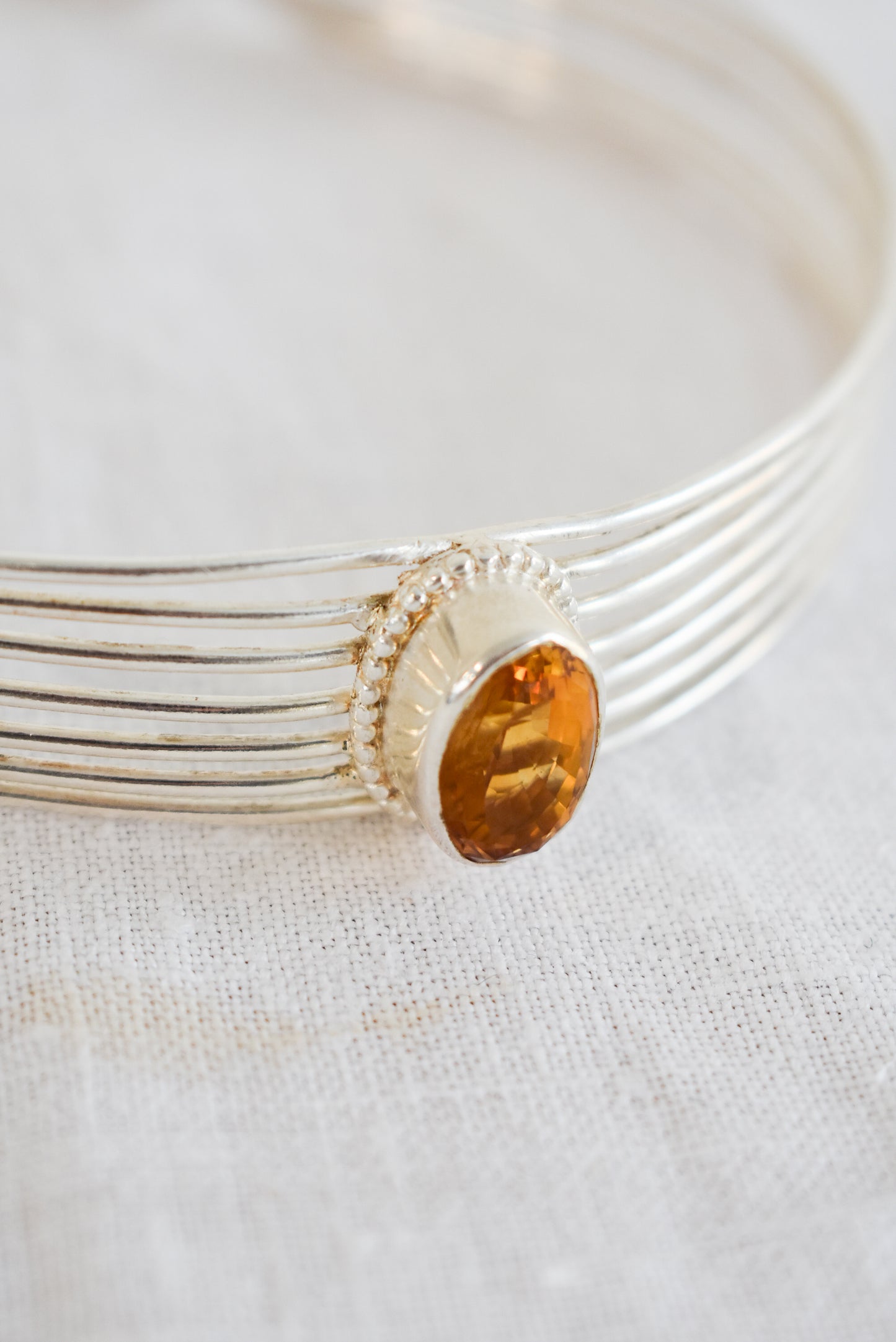 Sterling silver citrine choker necklace