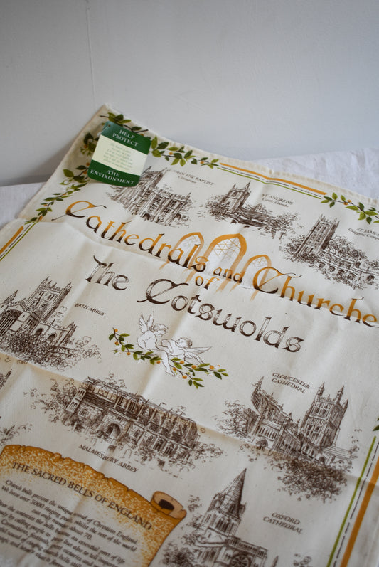 Gorgeous "Cathedrals & Churches of the Cotswold's" cotton tea towel