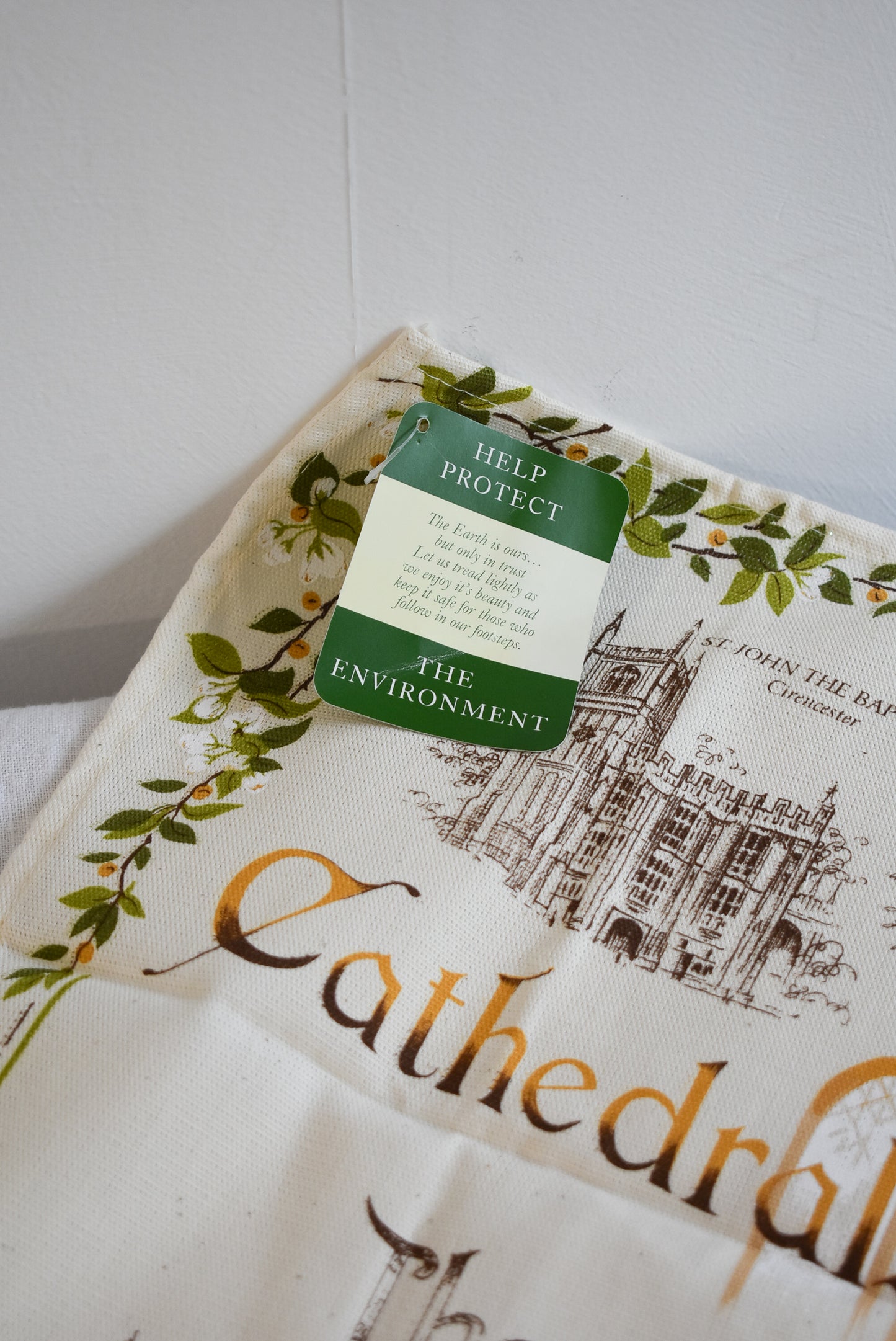 Gorgeous "Cathedrals & Churches of the Cotswold's" cotton tea towel