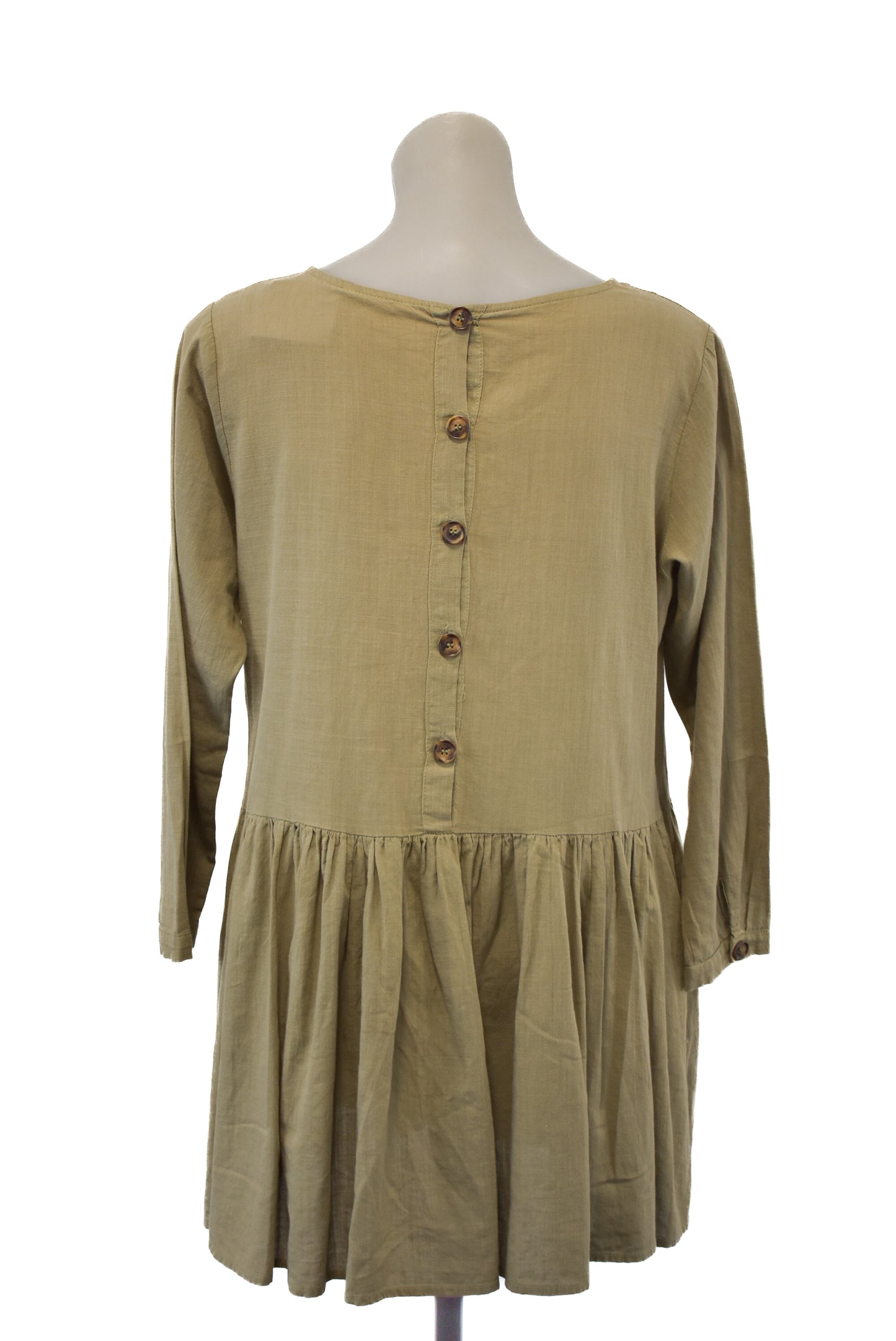 Adorable olive green baby doll dress, M