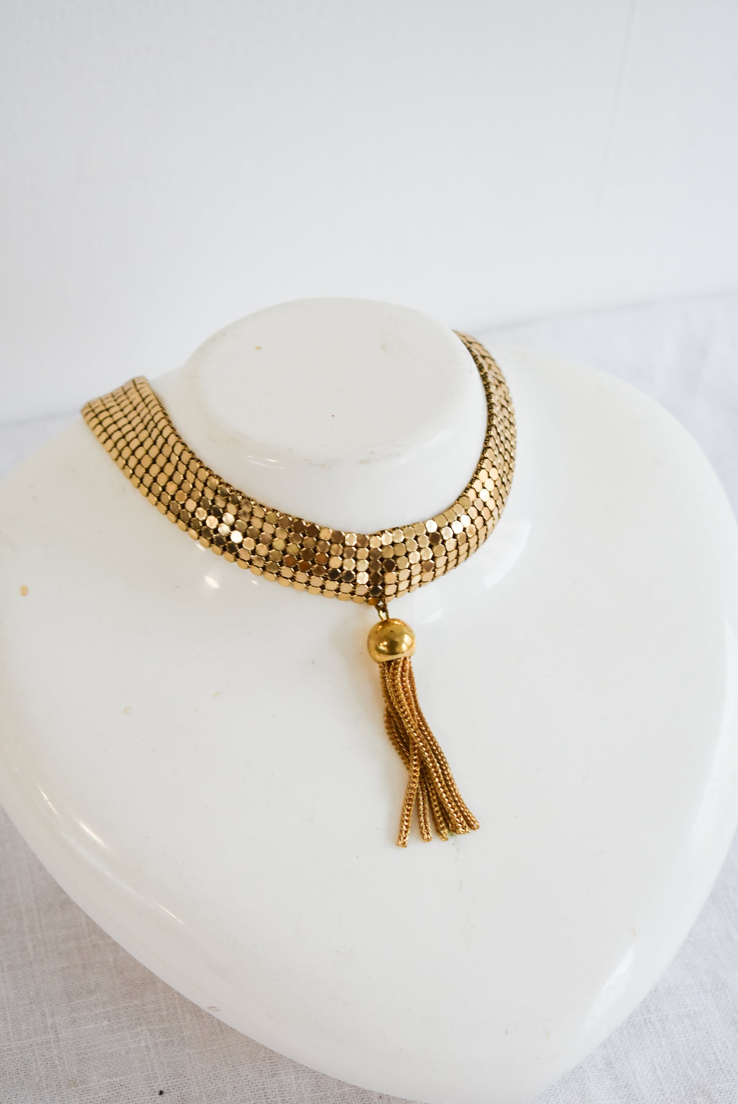 Costume gold collar with tassel