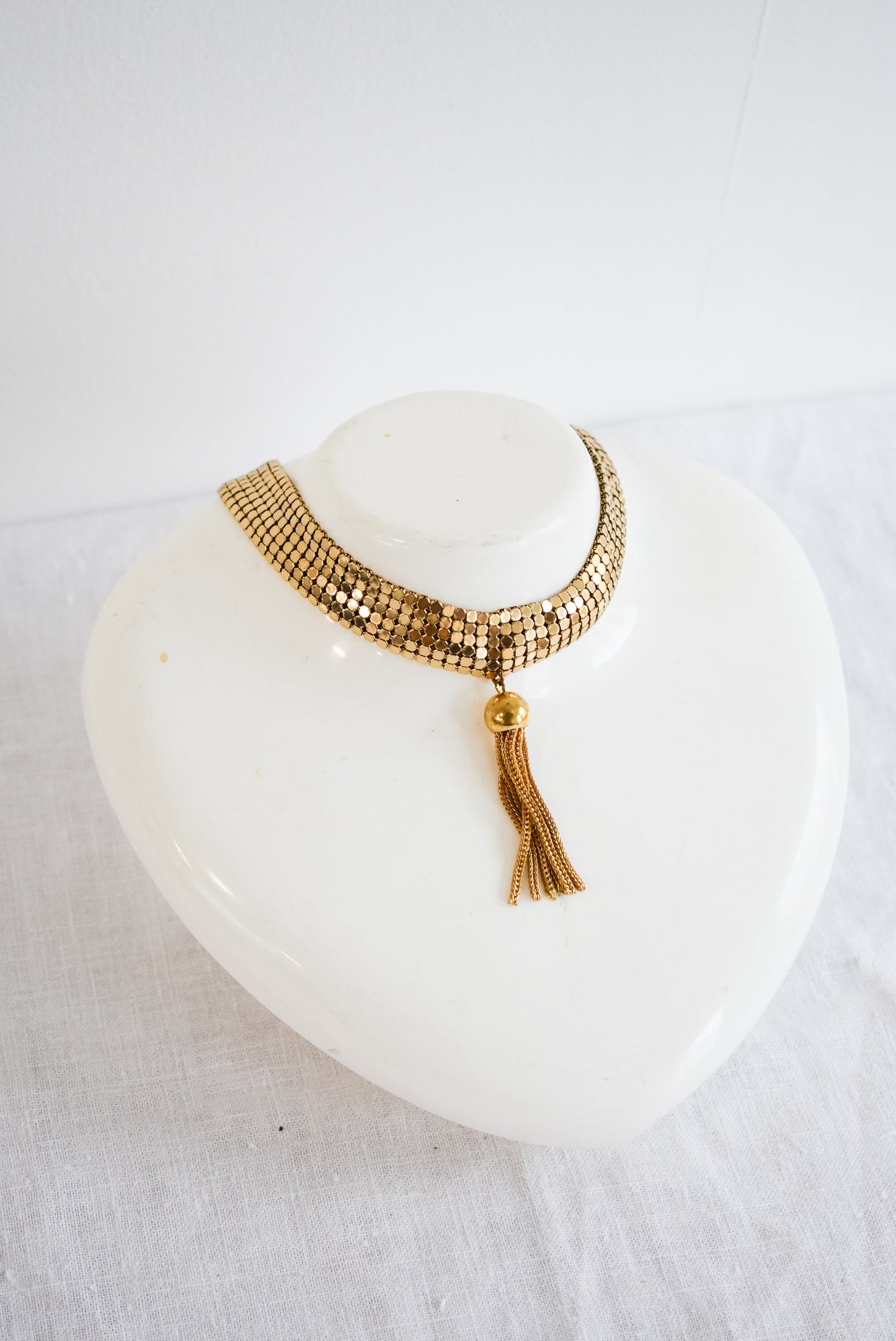 Costume gold collar with tassel