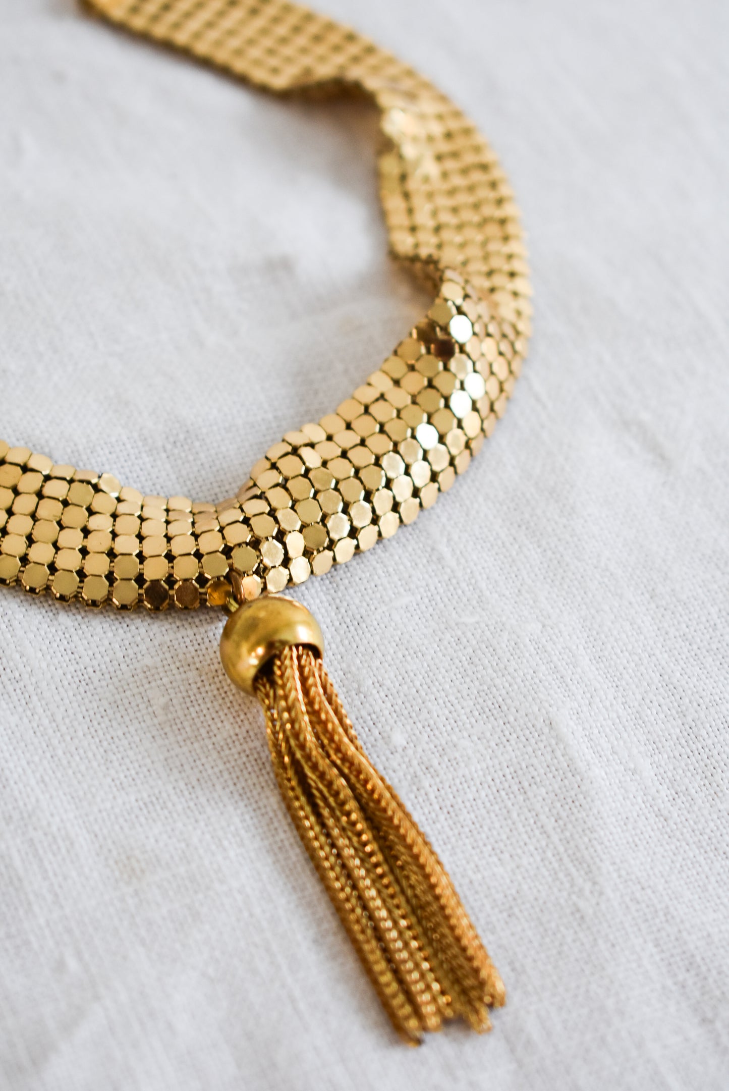 Costume gold collar with tassel