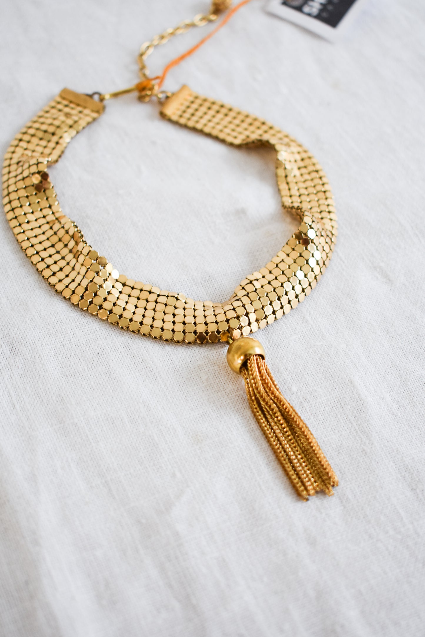 Costume gold collar with tassel