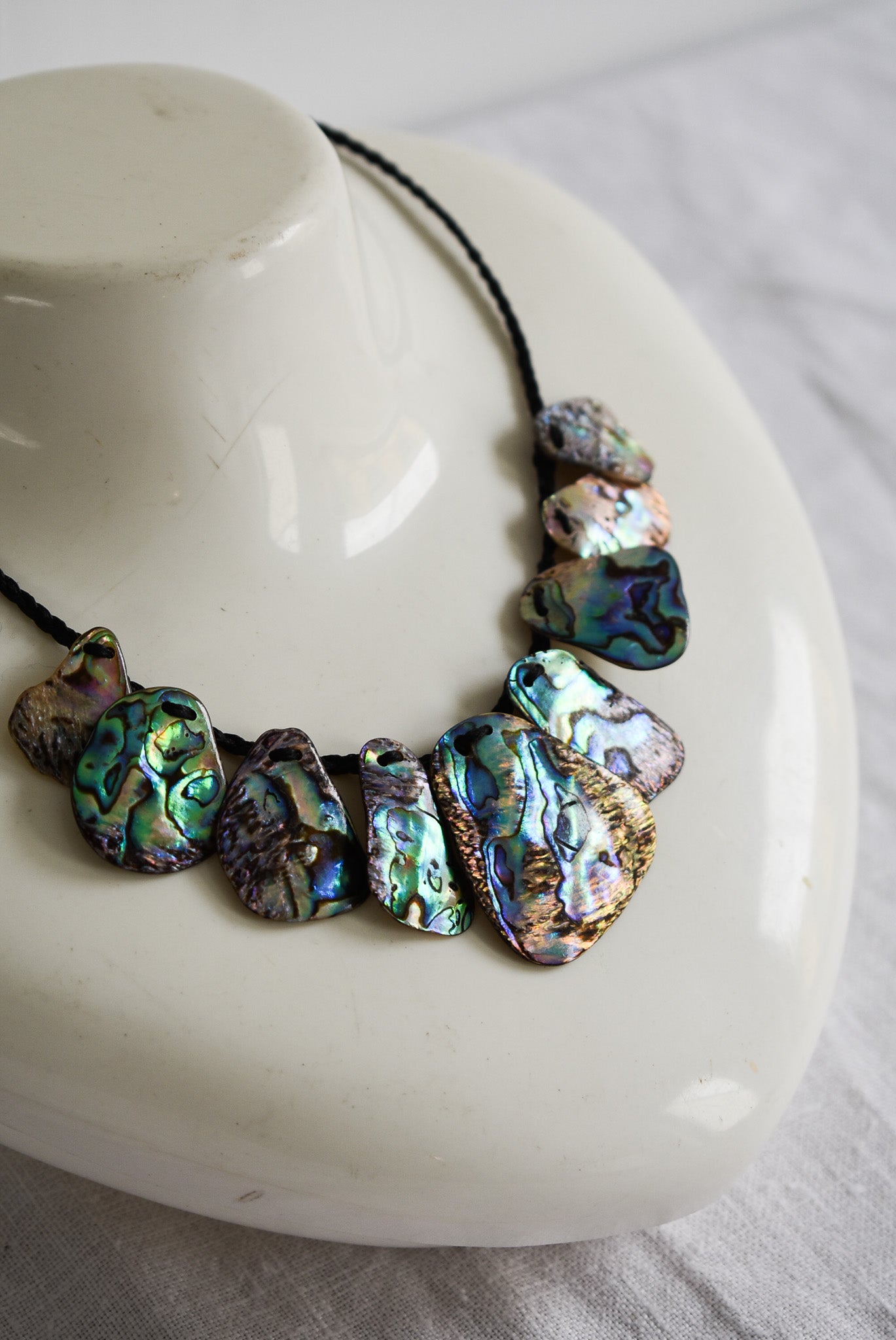 Braided Paua shell necklace