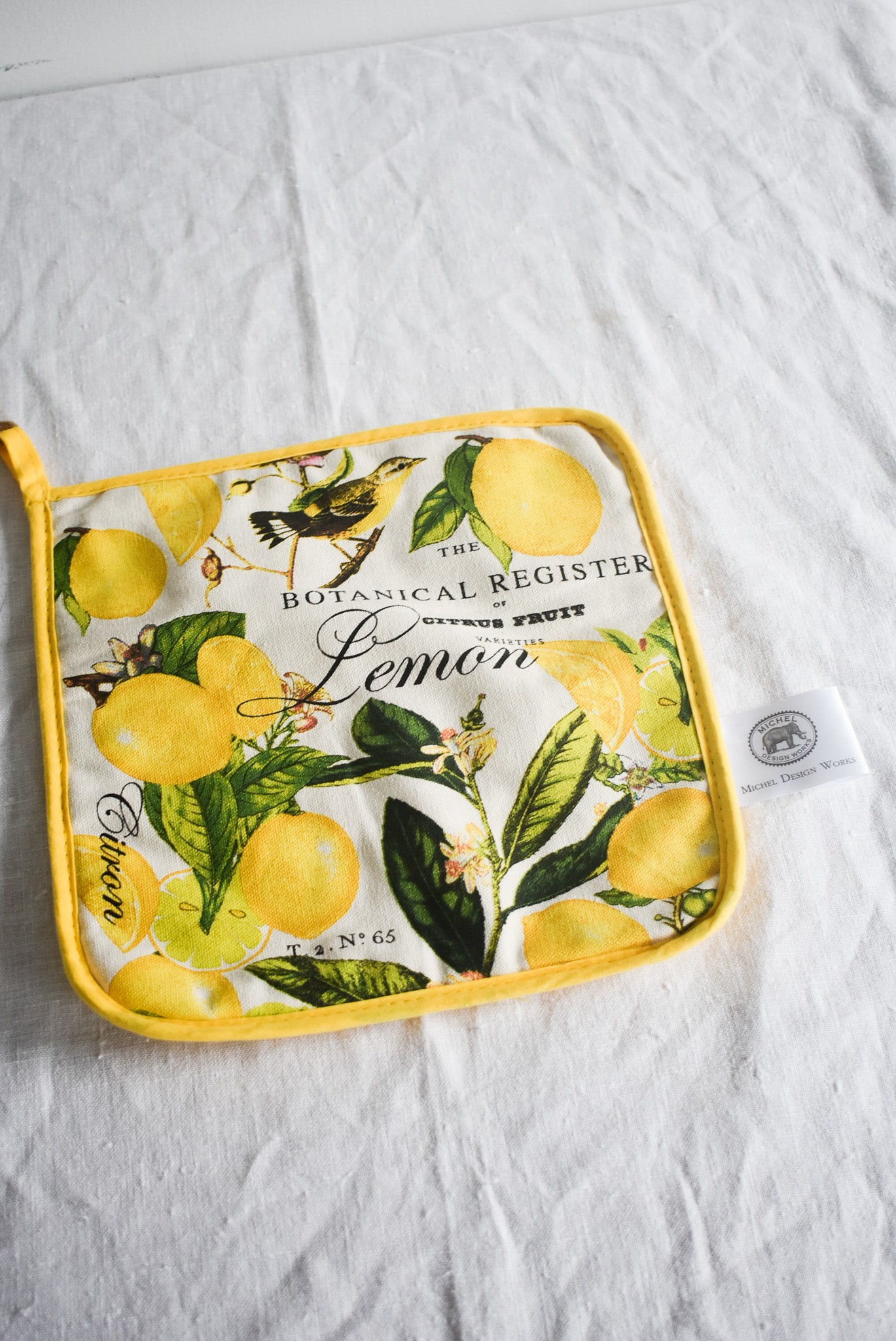 Lemon + Basil potholder, new with tags