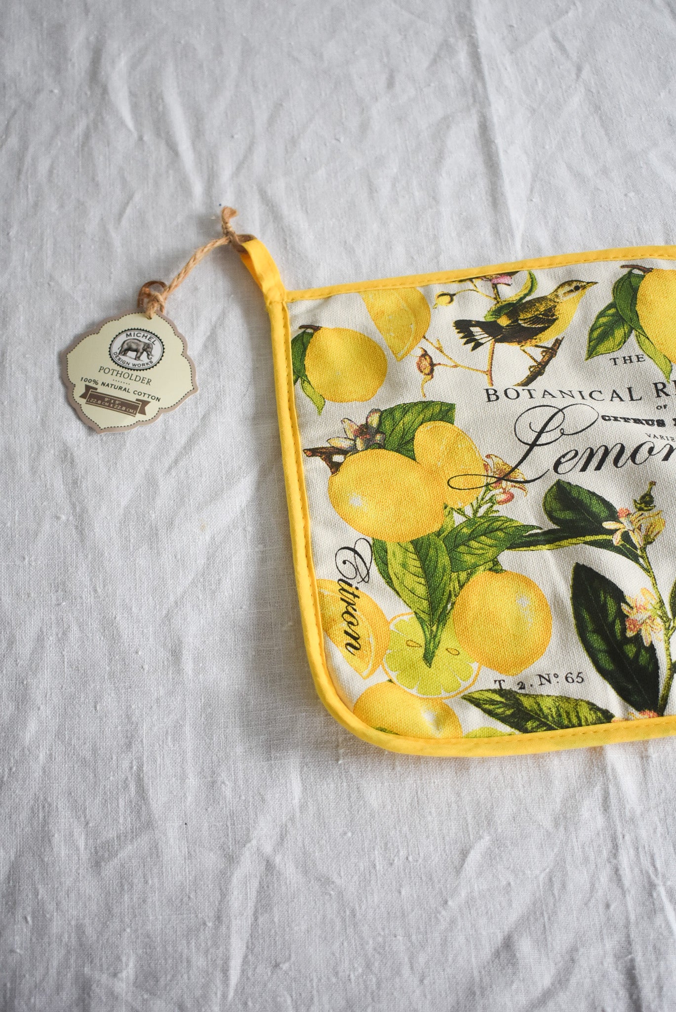 Lemon + Basil potholder, new with tags