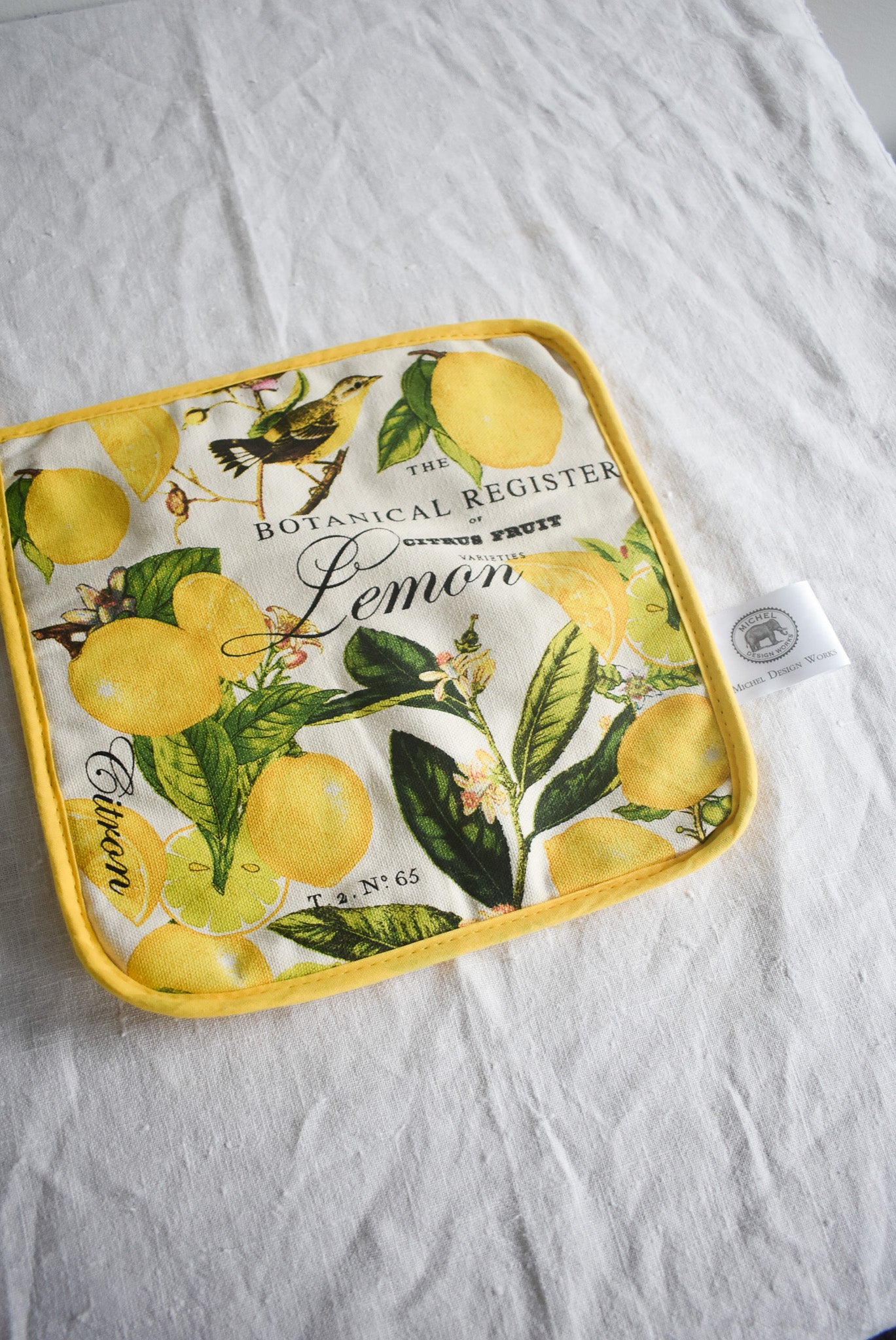 Lemon + Basil potholder, new with tags