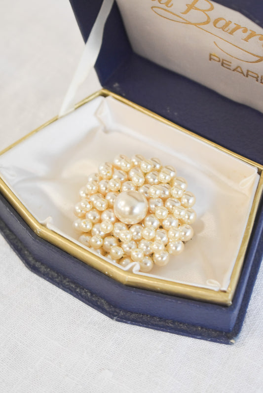 Du Barry large glamorous faux pearl brooch