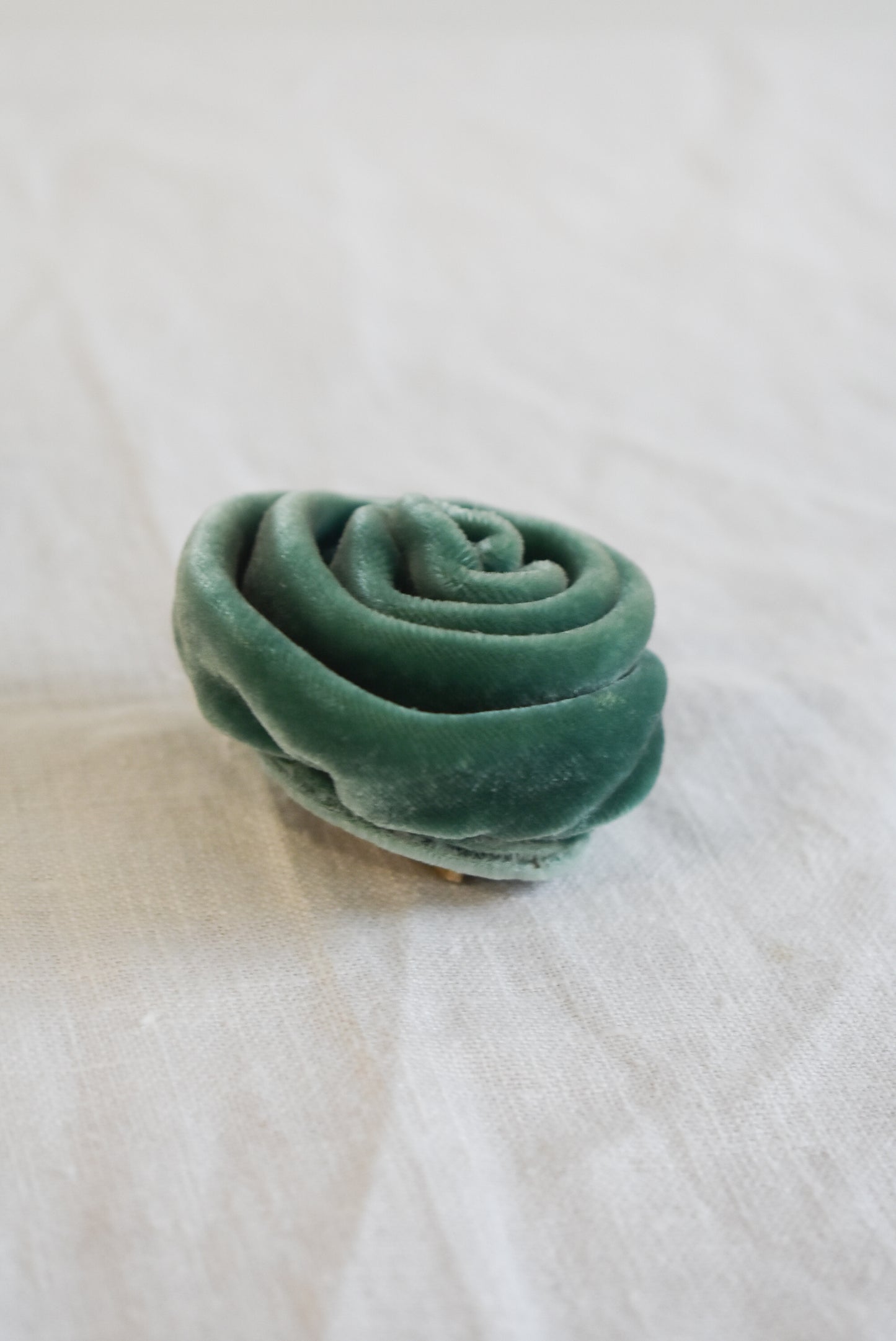 Super cute velvety turquoise rose brooch