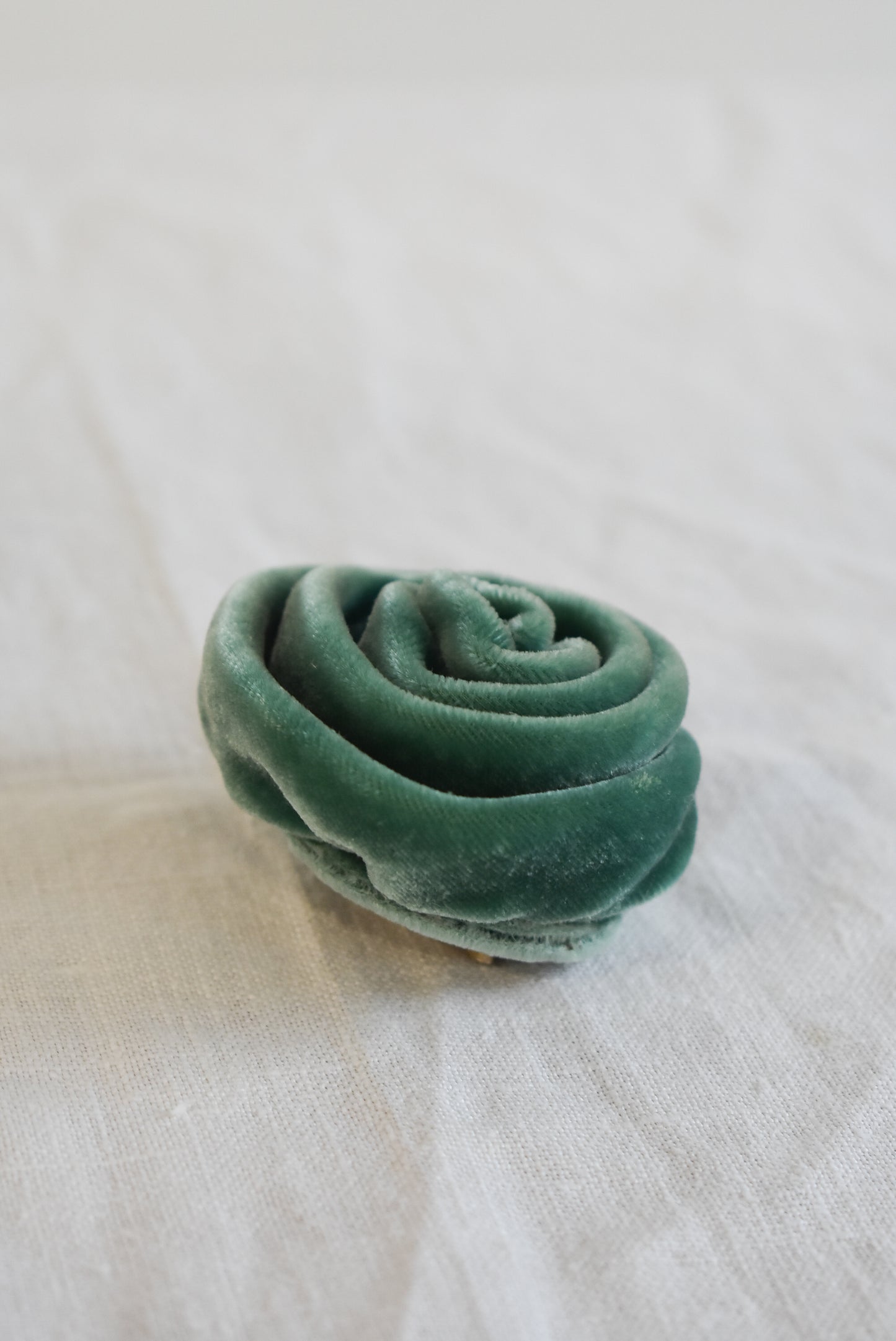 Super cute velvety turquoise rose brooch