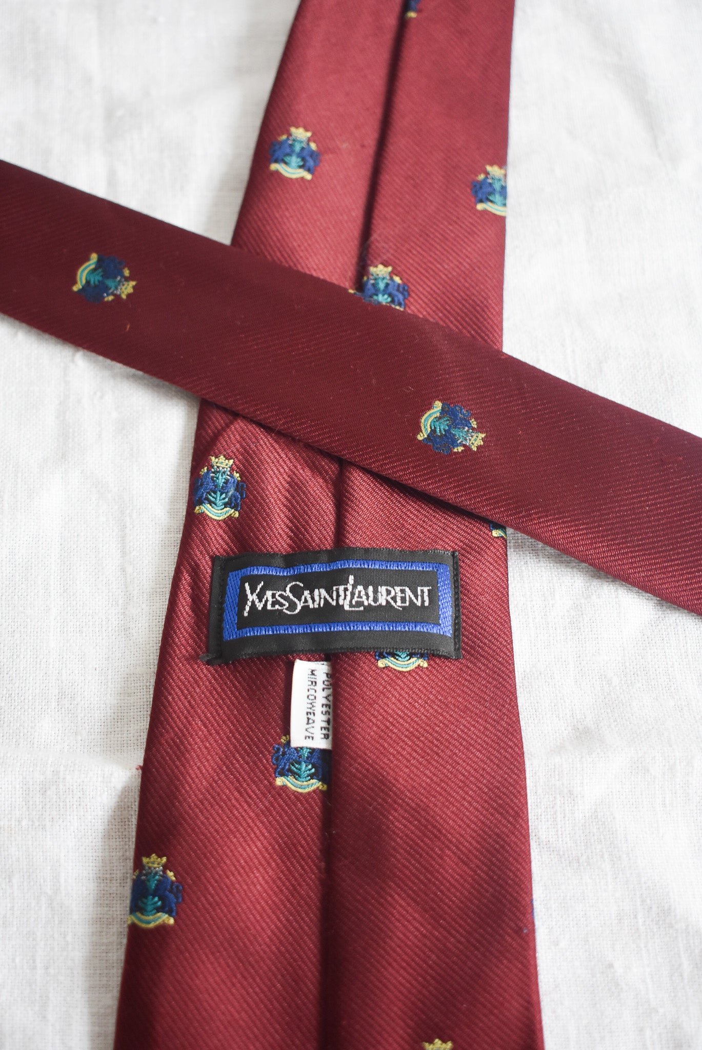 Vintage Yves Saint Laurent burgundy tie