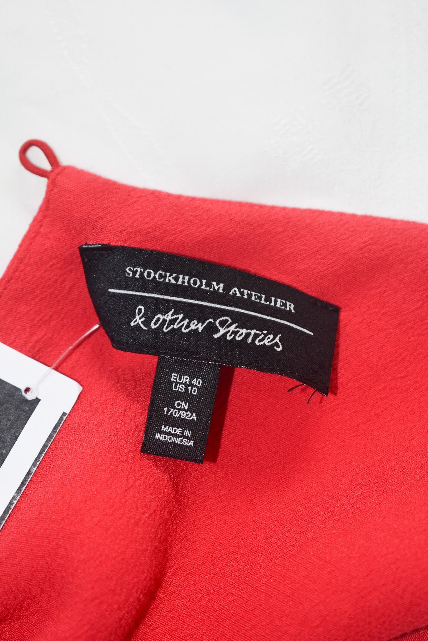 Stockholm Atelier & Other Stories, red high neck flowy vest top, 12/14