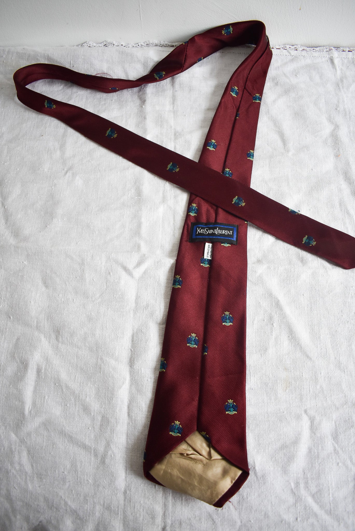 Vintage Yves Saint Laurent burgundy tie