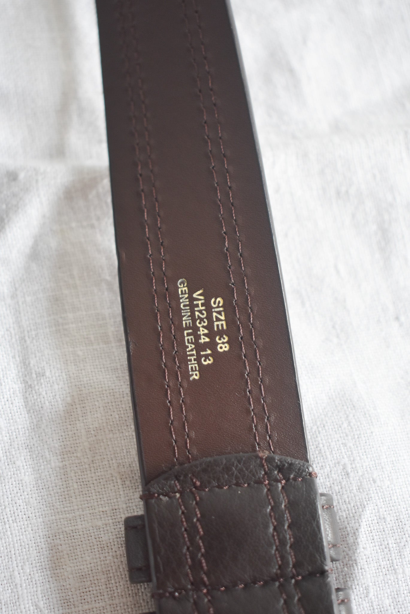 Rich brown genuine leather belt