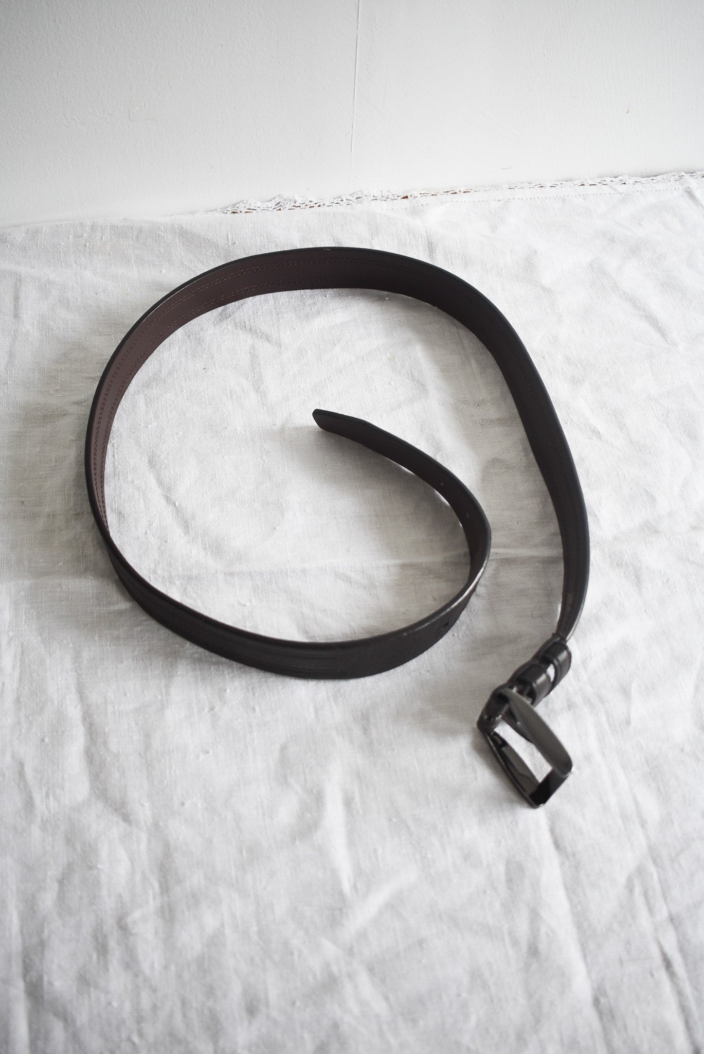 Rich brown genuine leather belt