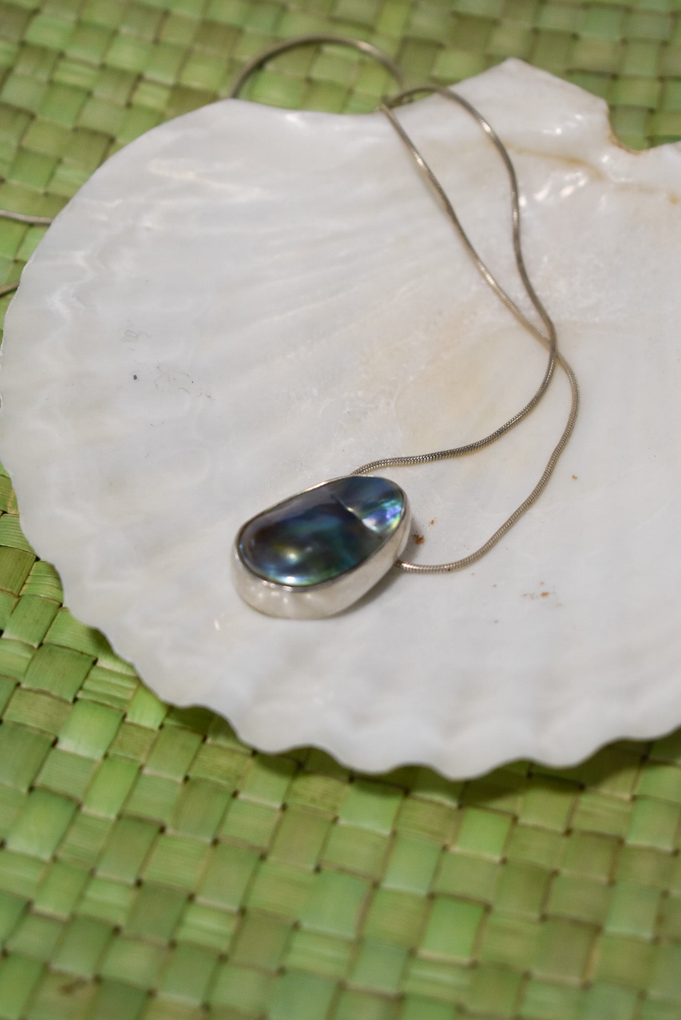 Mabe Paua pearl + Sterling silver pendant