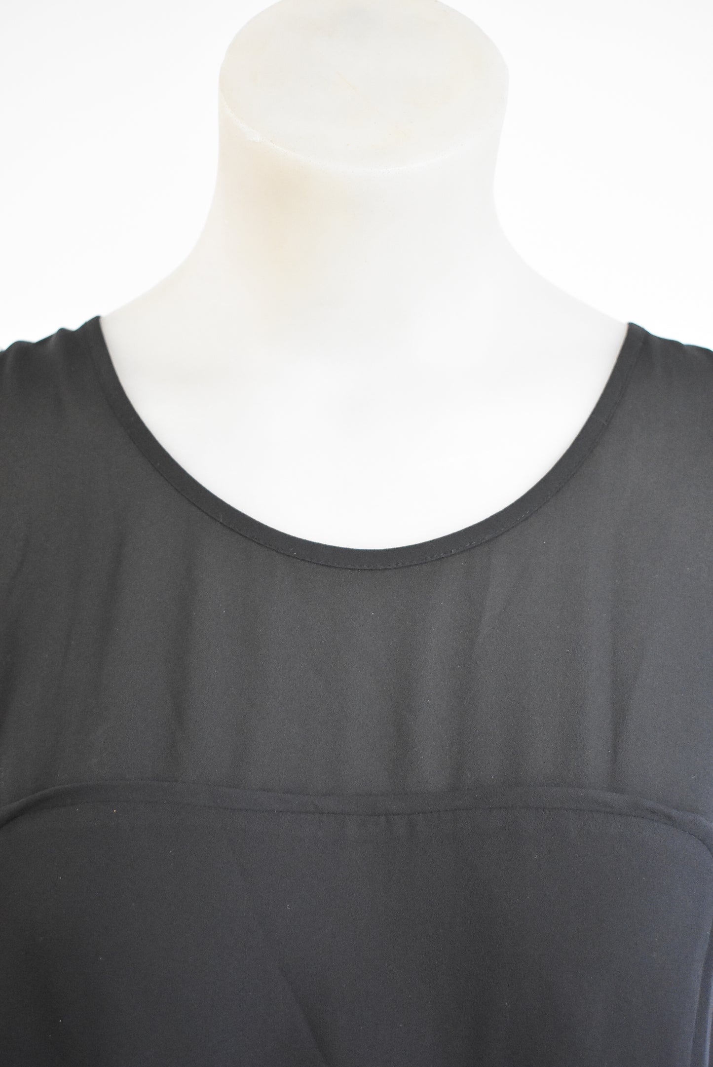 Veronika Maine sheer black sleeveless top, 12