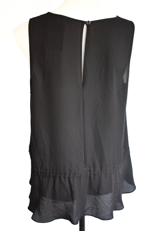 Veronika Maine sheer black sleeveless top, 12