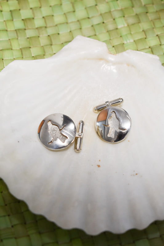 Kereru sterling silver cufflinks