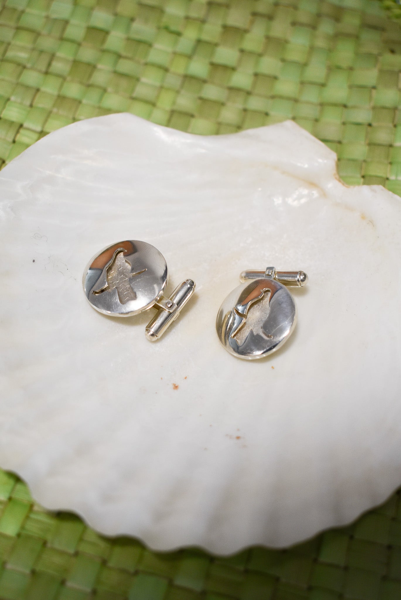 Kereru sterling silver cufflinks