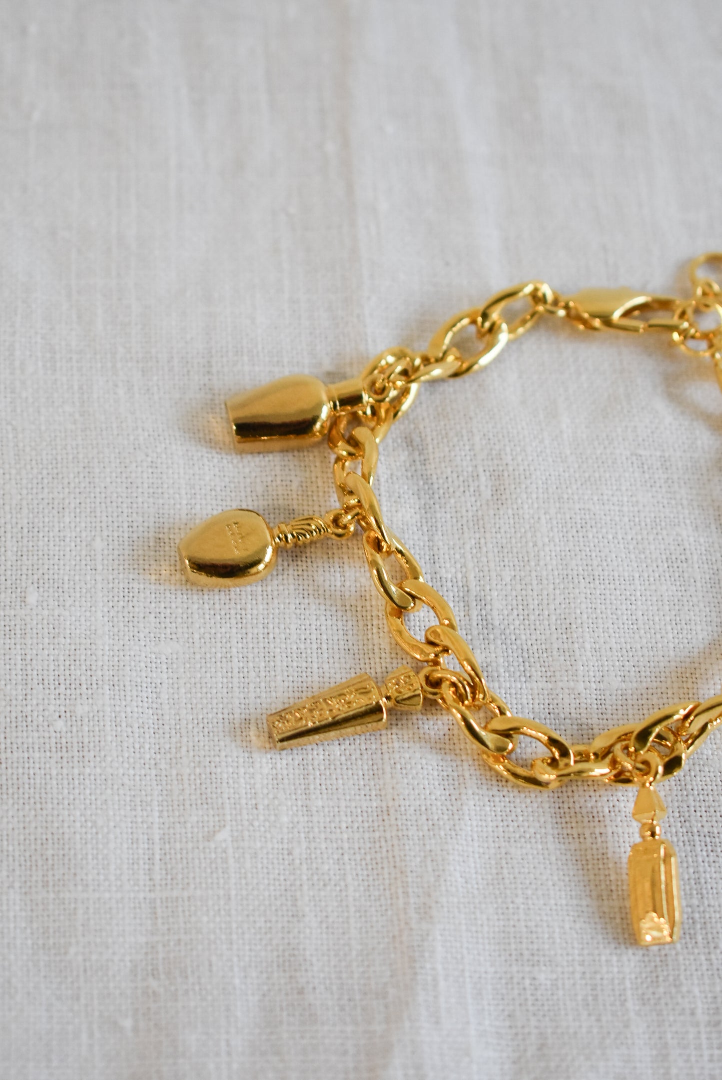 Vintage 1990's Givenchy perfume bottle charm bracelet