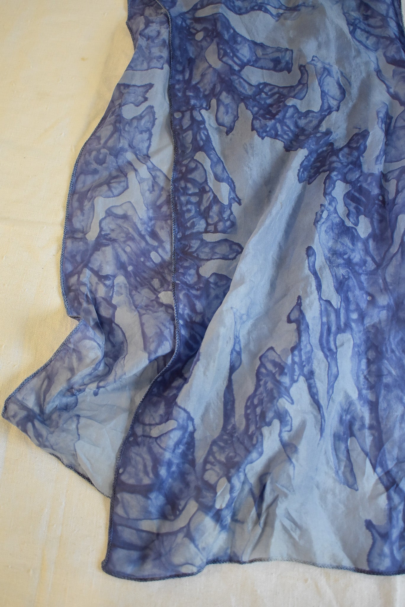 Blue ocean silk scarf