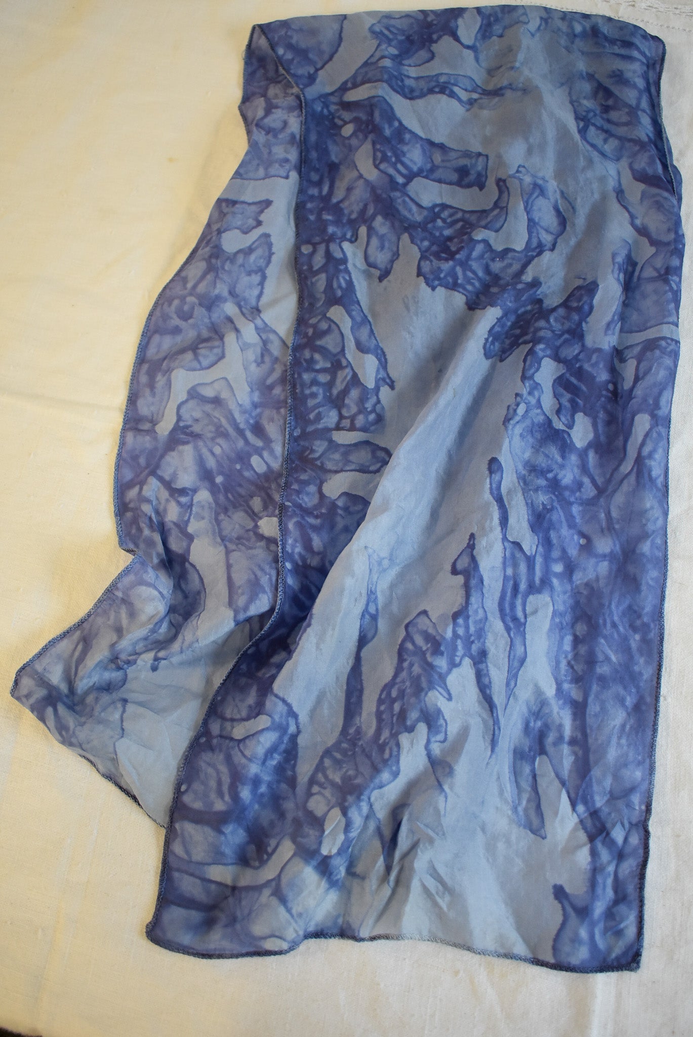 Blue ocean silk scarf