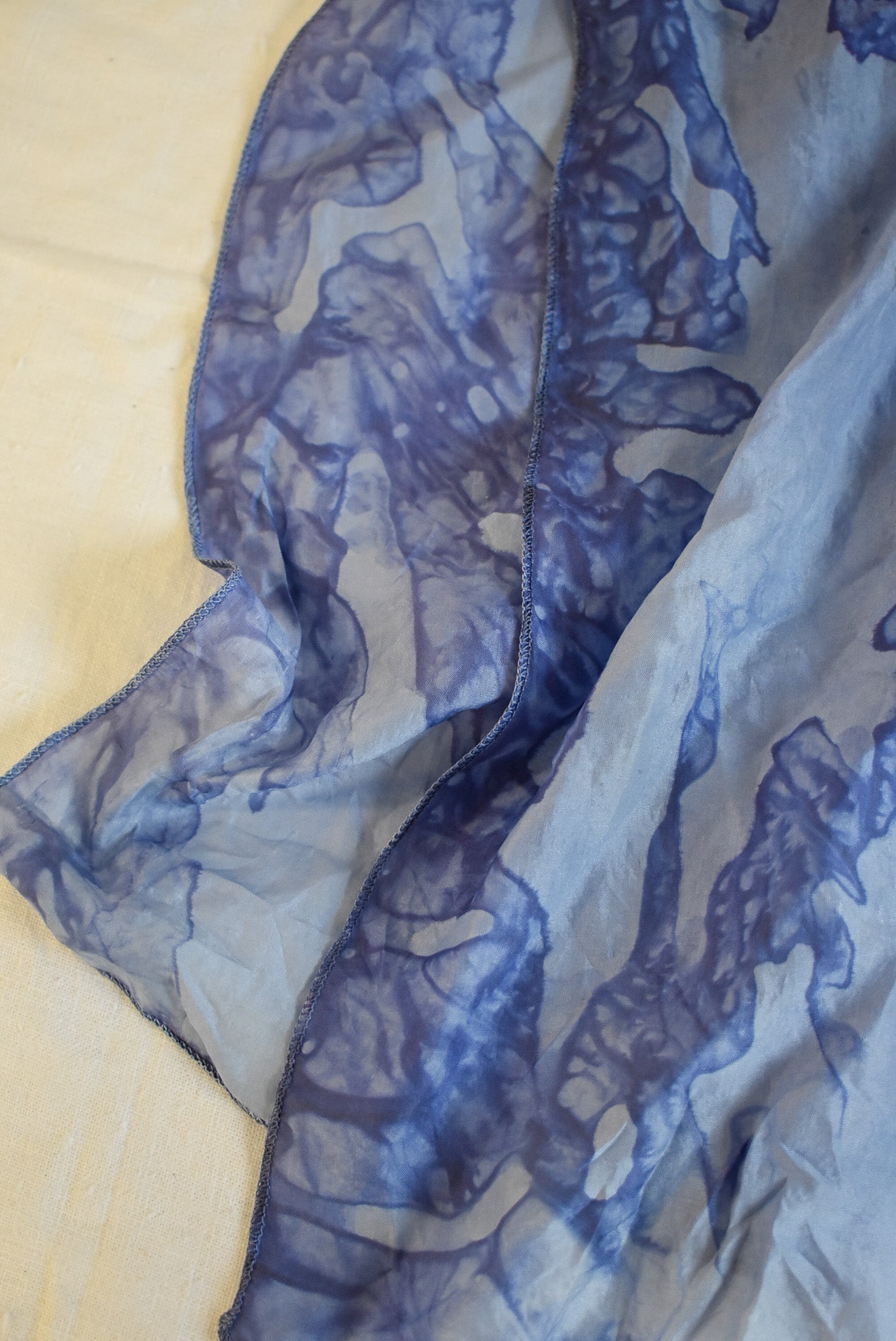 Blue ocean silk scarf