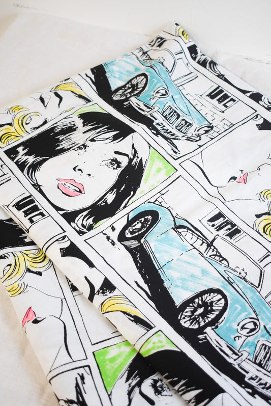 Funky comic print cotton fabric